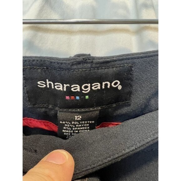 Sharagano Sz 12‎ NWT Deep Navy Curvy Slim Fit Short Length Pants MSRP $70 - Picture 4 of 5